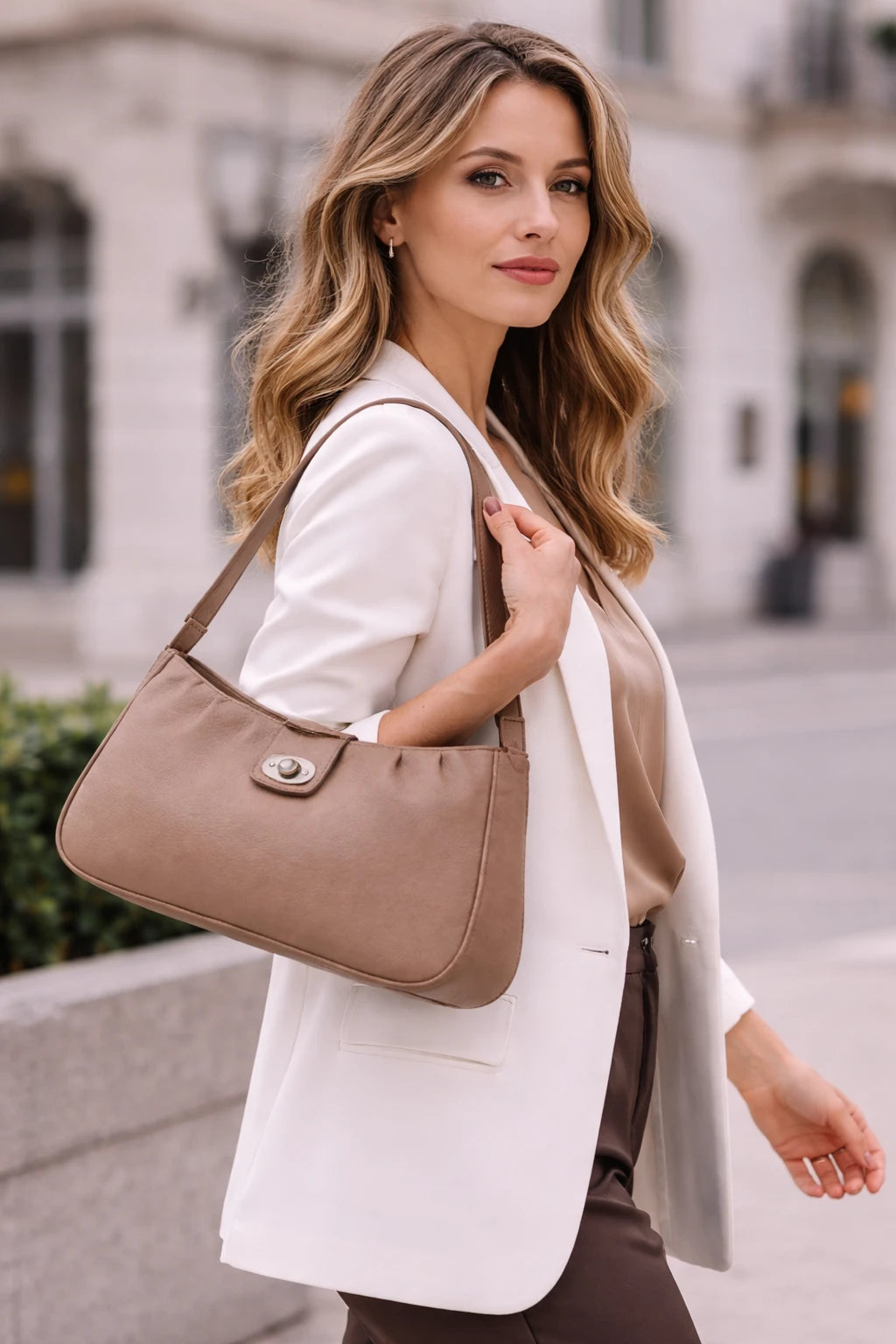 Soft Pleated Shoulder Bag