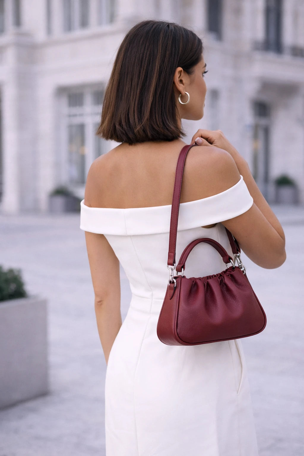 Soft Gathered Mini Top-Handle Bag