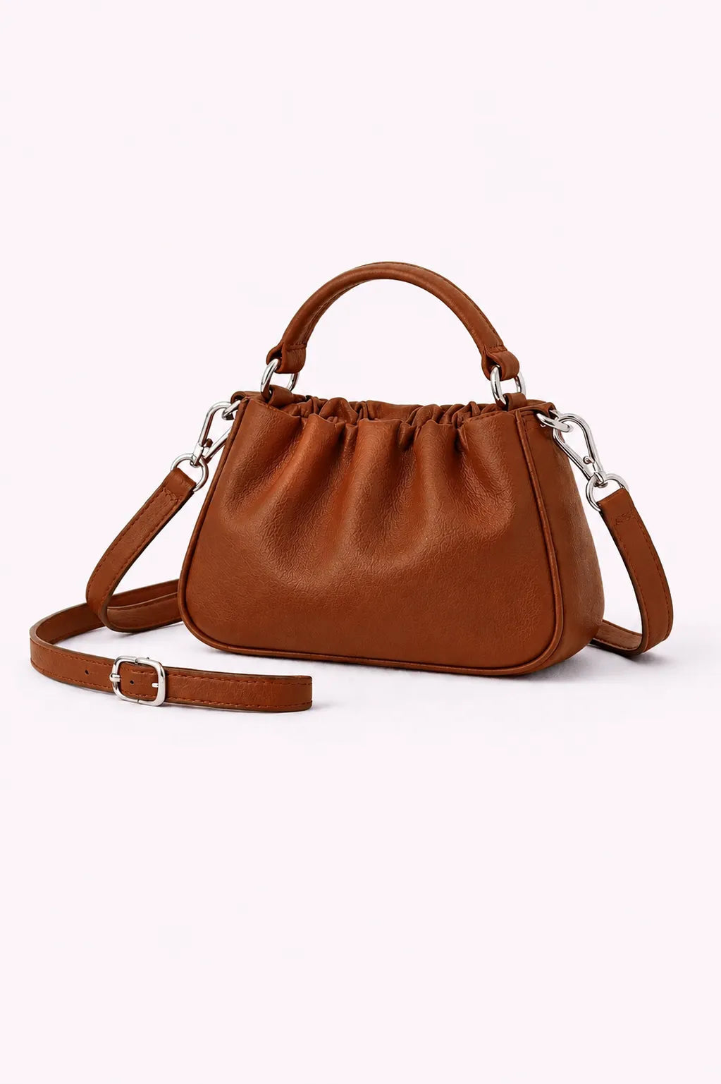 Soft Gathered Mini Top-Handle Bag