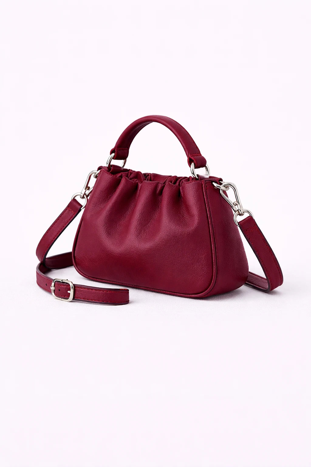 Soft Gathered Mini Top-Handle Bag
