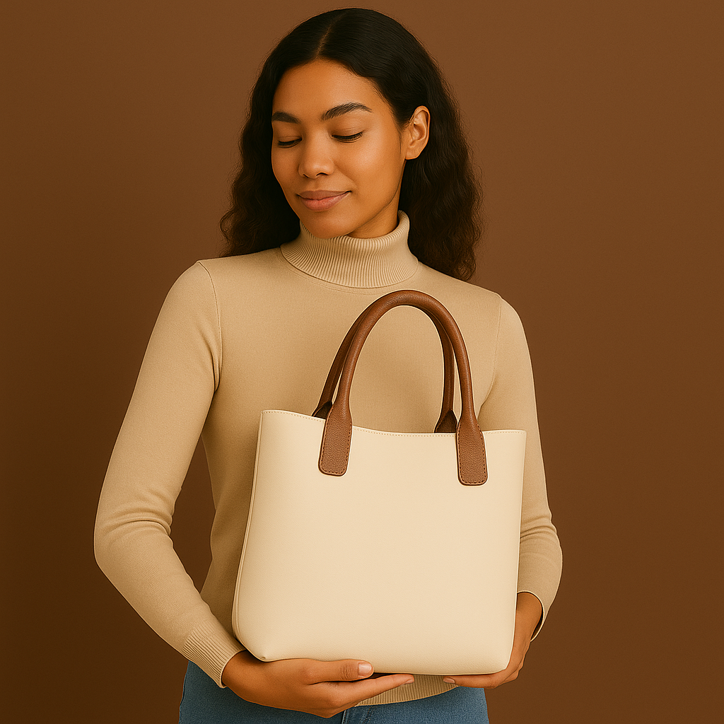 Cream & Cognac Tote